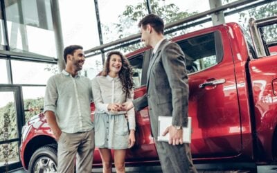 Sales representative discussing financing